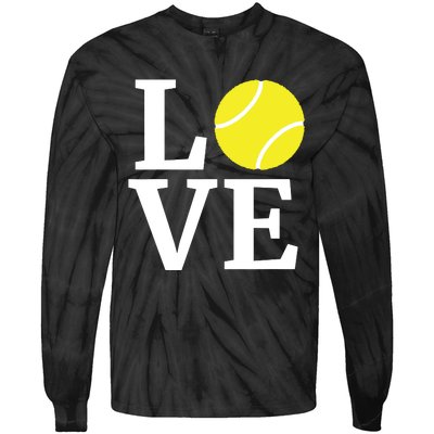 I Love Tennis Tennis Lovers Tie-Dye Long Sleeve Shirt