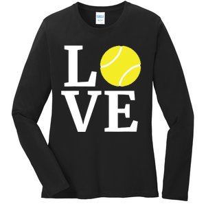 I Love Tennis Tennis Lovers Ladies Long Sleeve Shirt