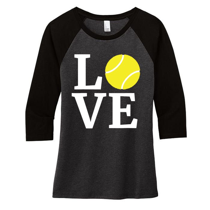 I Love Tennis Tennis Lovers Women's Tri-Blend 3/4-Sleeve Raglan Shirt