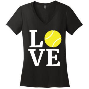 I Love Tennis Tennis Lovers Women's V-Neck T-Shirt