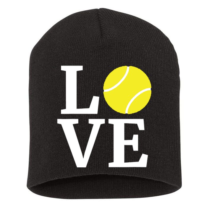 I Love Tennis Tennis Lovers Short Acrylic Beanie