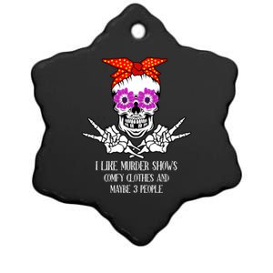 I Like True Crime Murder Shows Halloween Skull Costume Mom Gift Ceramic Star Ornament