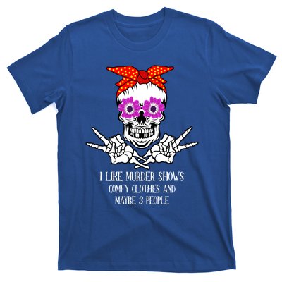 I Like True Crime Murder Shows Halloween Skull Costume Mom Gift T-Shirt