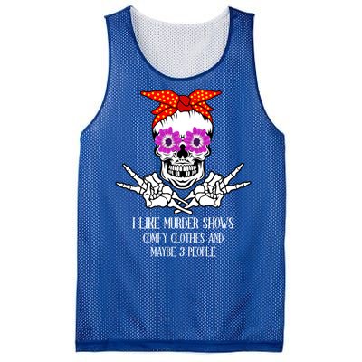 I Like True Crime Murder Shows Halloween Skull Costume Mom Gift Mesh Reversible Basketball Jersey Tank