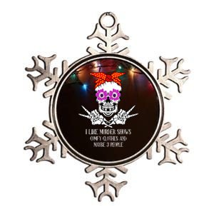 I Like True Crime Murder Shows Halloween Skull Costume Mom Gift Metallic Star Ornament