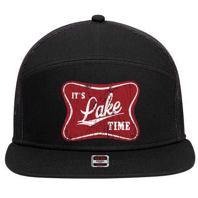 ItS Lake Time Lake Camper Life Likes Fishing Gift 7 Panel Mesh Trucker Snapback Hat