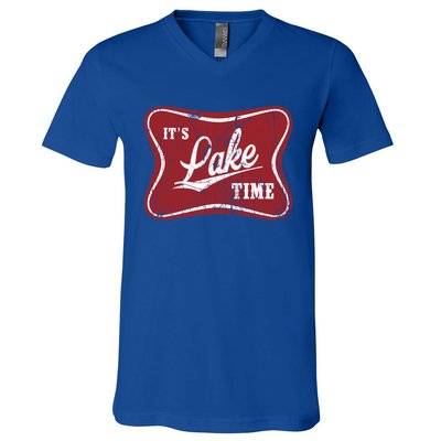 ItS Lake Time Lake Camper Life Likes Fishing Gift V-Neck T-Shirt