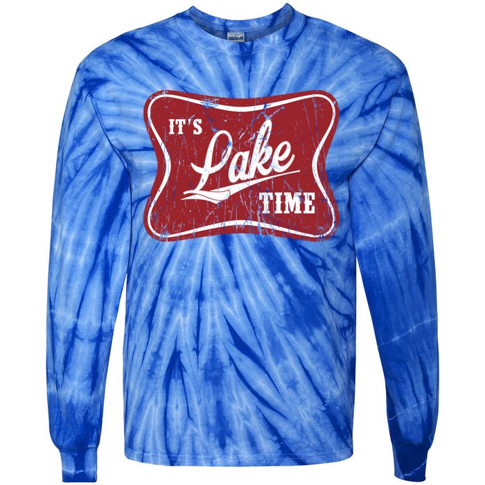 ItS Lake Time Lake Camper Life Likes Fishing Gift Tie-Dye Long Sleeve Shirt