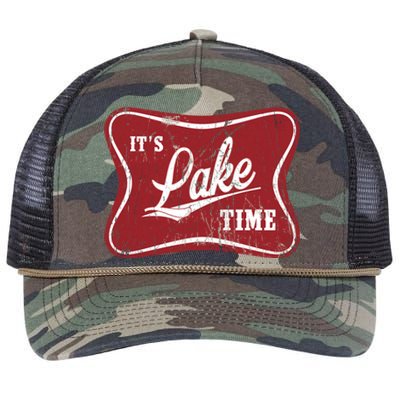 ItS Lake Time Lake Camper Life Likes Fishing Gift Retro Rope Trucker Hat Cap