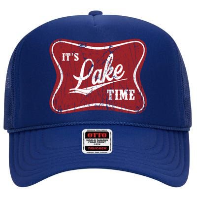 ItS Lake Time Lake Camper Life Likes Fishing Gift High Crown Mesh Back Trucker Hat