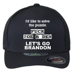 I’d Like To Solve The Puzzle FJB Anti Biden Let’s Go Brandon Flexfit Unipanel Trucker Cap