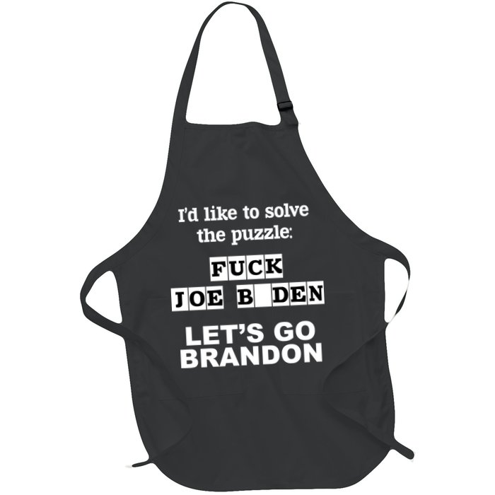 I’d Like To Solve The Puzzle FJB Anti Biden Let’s Go Brandon Apron