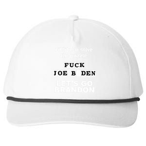 I’d Like To Solve The Puzzle FJB Anti Biden Let’s Go Brandon Snapback Five-Panel Rope Hat