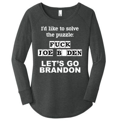 I’d Like To Solve The Puzzle FJB Anti Biden Let’s Go Brandon Women's Perfect Tri Tunic Long Sleeve Shirt