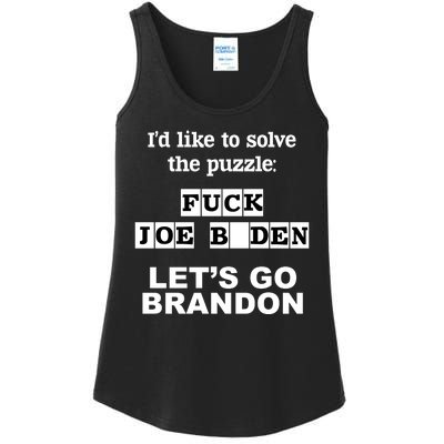 I’d Like To Solve The Puzzle FJB Anti Biden Let’s Go Brandon Ladies Essential Tank