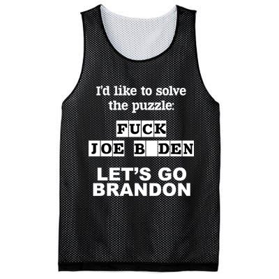 I’d Like To Solve The Puzzle FJB Anti Biden Let’s Go Brandon Mesh Reversible Basketball Jersey Tank