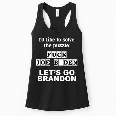 I’d Like To Solve The Puzzle FJB Anti Biden Let’s Go Brandon Womens Tank Top