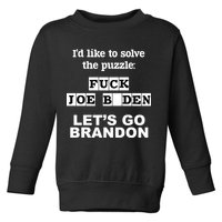I’d Like To Solve The Puzzle FJB Anti Biden Let’s Go Brandon Toddler Sweatshirt