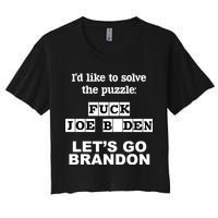I’d Like To Solve The Puzzle FJB Anti Biden Let’s Go Brandon Crop Top