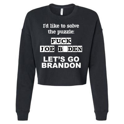 I’d Like To Solve The Puzzle FJB Anti Biden Let’s Go Brandon Cropped Pullover Crew