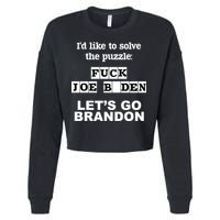 I’d Like To Solve The Puzzle FJB Anti Biden Let’s Go Brandon Cropped Pullover Crew