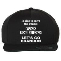 I’d Like To Solve The Puzzle FJB Anti Biden Let’s Go Brandon Wool Snapback Cap