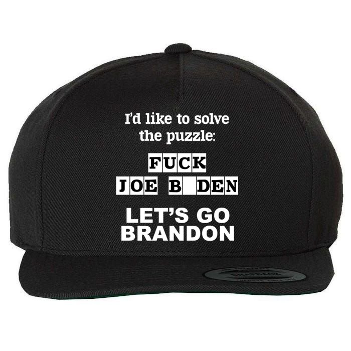 I’d Like To Solve The Puzzle FJB Anti Biden Let’s Go Brandon Wool Snapback Cap