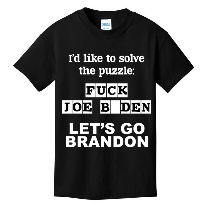 I’d Like To Solve The Puzzle FJB Anti Biden Let’s Go Brandon Kids T-Shirt