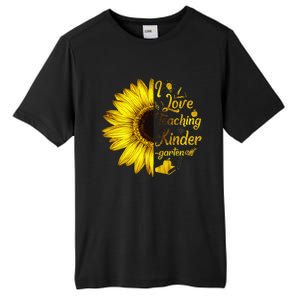 I Love Teaching Kindergarten Sunflower Lover Teacher Gift Tall Fusion ChromaSoft Performance T-Shirt