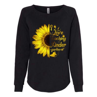 I Love Teaching Kindergarten Sunflower Lover Teacher Gift Womens California Wash Sweatshirt