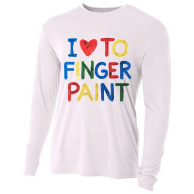 I Love To Finger Paint IM Paint Cooling Performance Long Sleeve Crew
