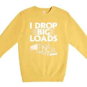 I Love The Smell Of Diesel In The Morning Truck Driver Premium Crewneck Sweatshirt