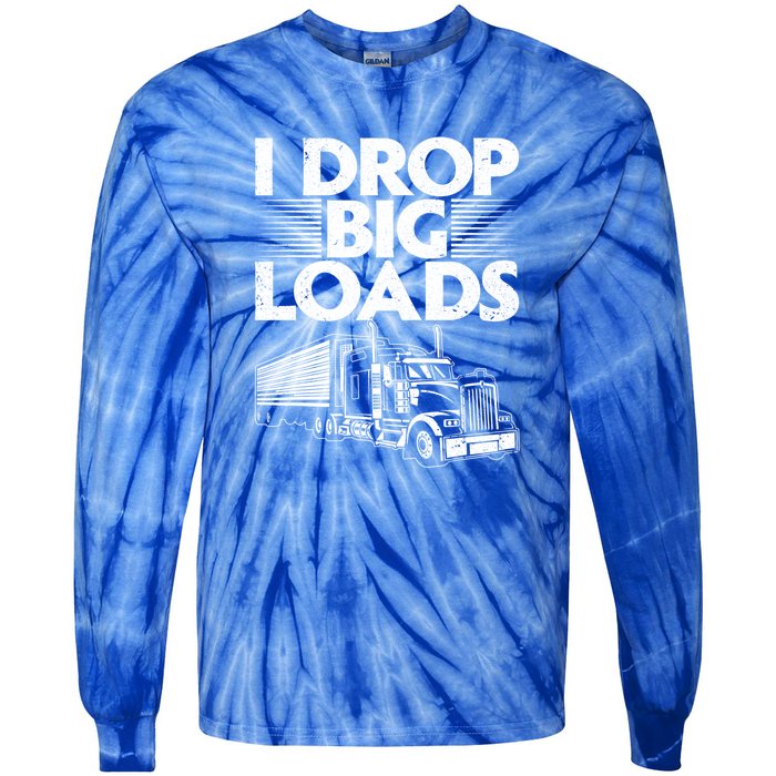 I Love The Smell Of Diesel In The Morning Truck Driver Tie-Dye Long Sleeve Shirt