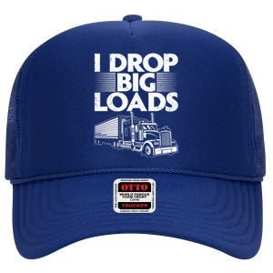 I Love The Smell Of Diesel In The Morning Truck Driver High Crown Mesh Back Trucker Hat