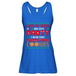 I Like To Party And By Party I Mean Bake Christmas Cookies Gift Ladies Essential Flowy Tank