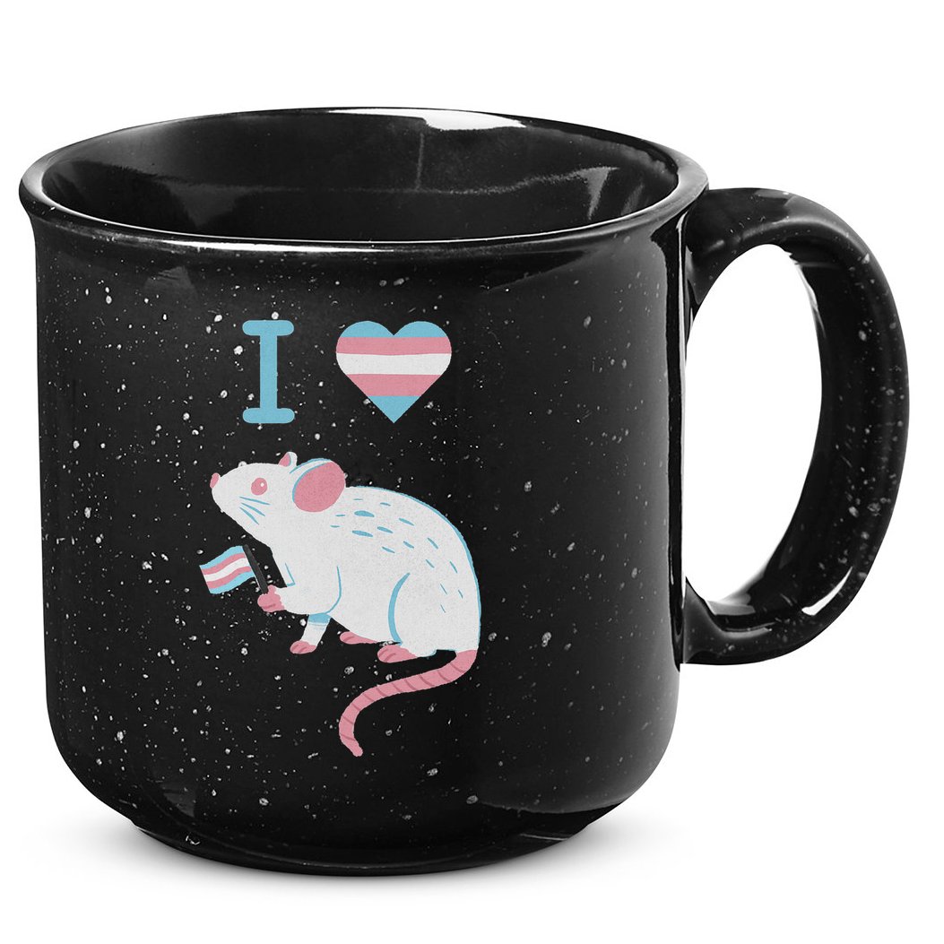 I Love Trans Mice Mouse Political  15oz Campfire Ceramic Mug
