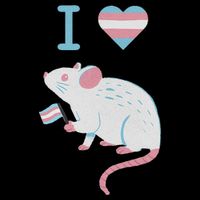 I Love Trans Mice Mouse Political  Drawstring Bag