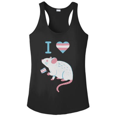 I Love Trans Mice Mouse Political  Ladies PosiCharge Competitor Racerback Tank