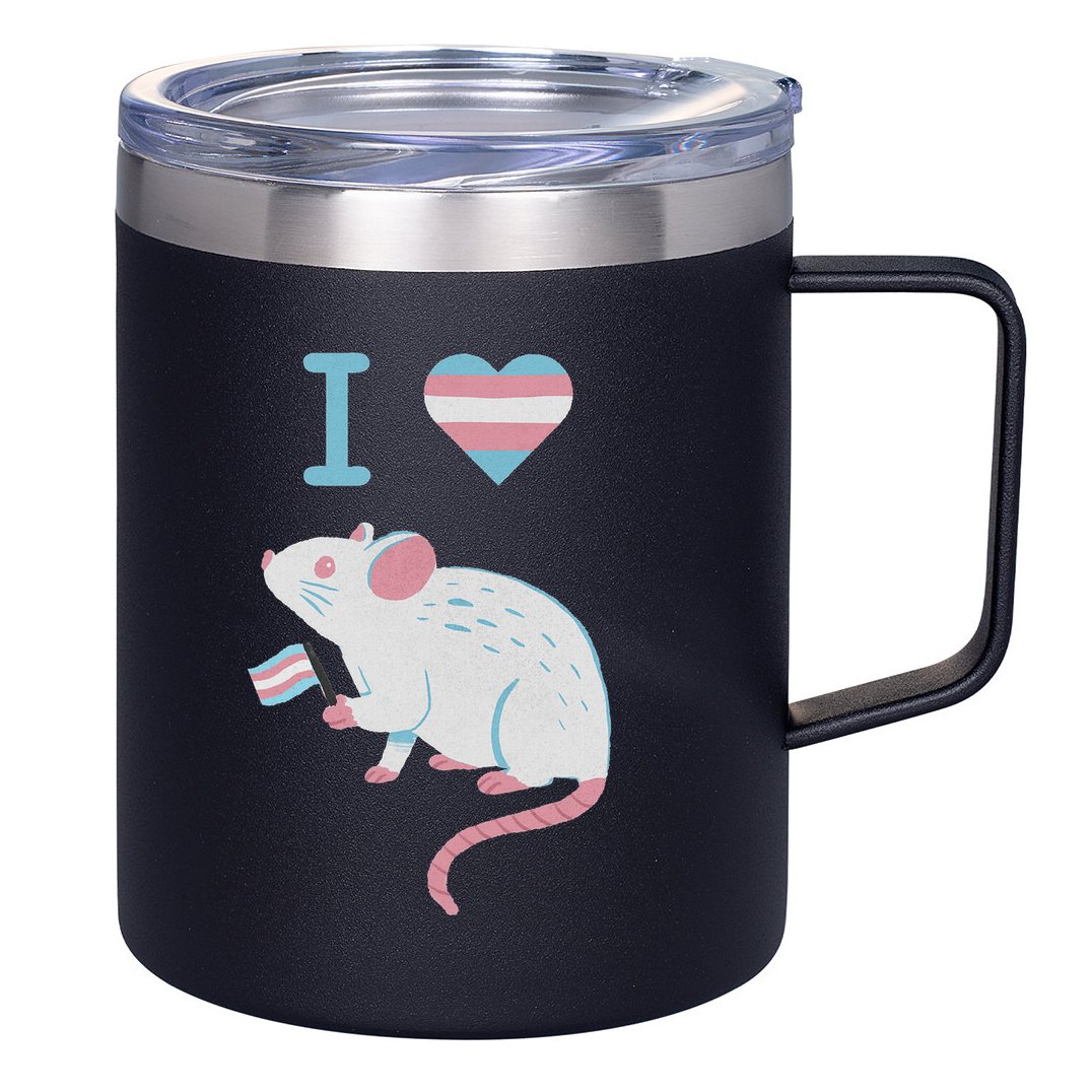 I Love Trans Mice Mouse Political  12oz Stainless Steel Coffee Mug