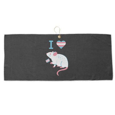 I Love Trans Mice Mouse Political  Large Microfiber Waffle Golf Towel