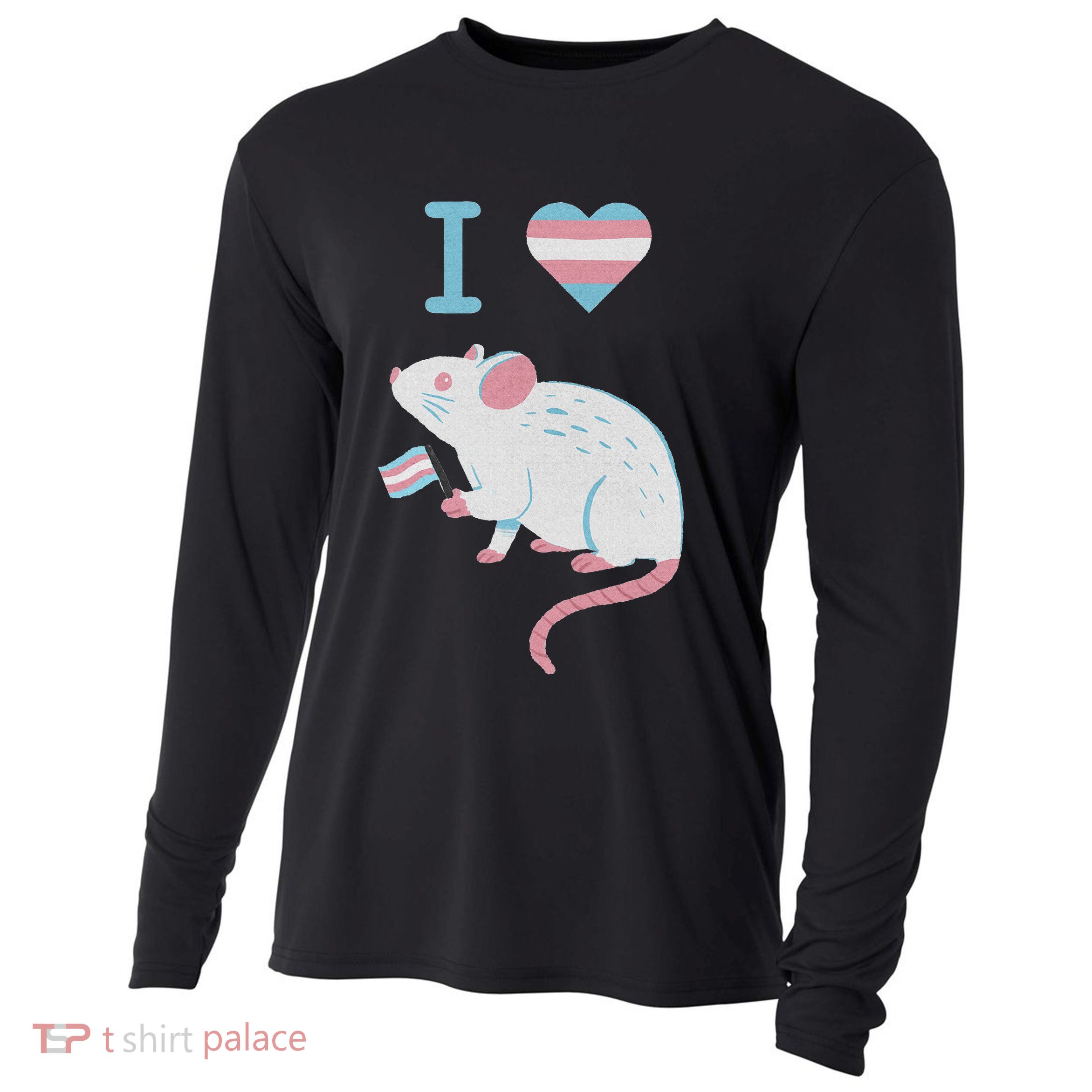 I Love Trans Mice Mouse Political  Cooling Performance Long Sleeve Crew
