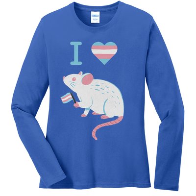 I Love Trans Mice Mouse Political  Ladies Long Sleeve Shirt