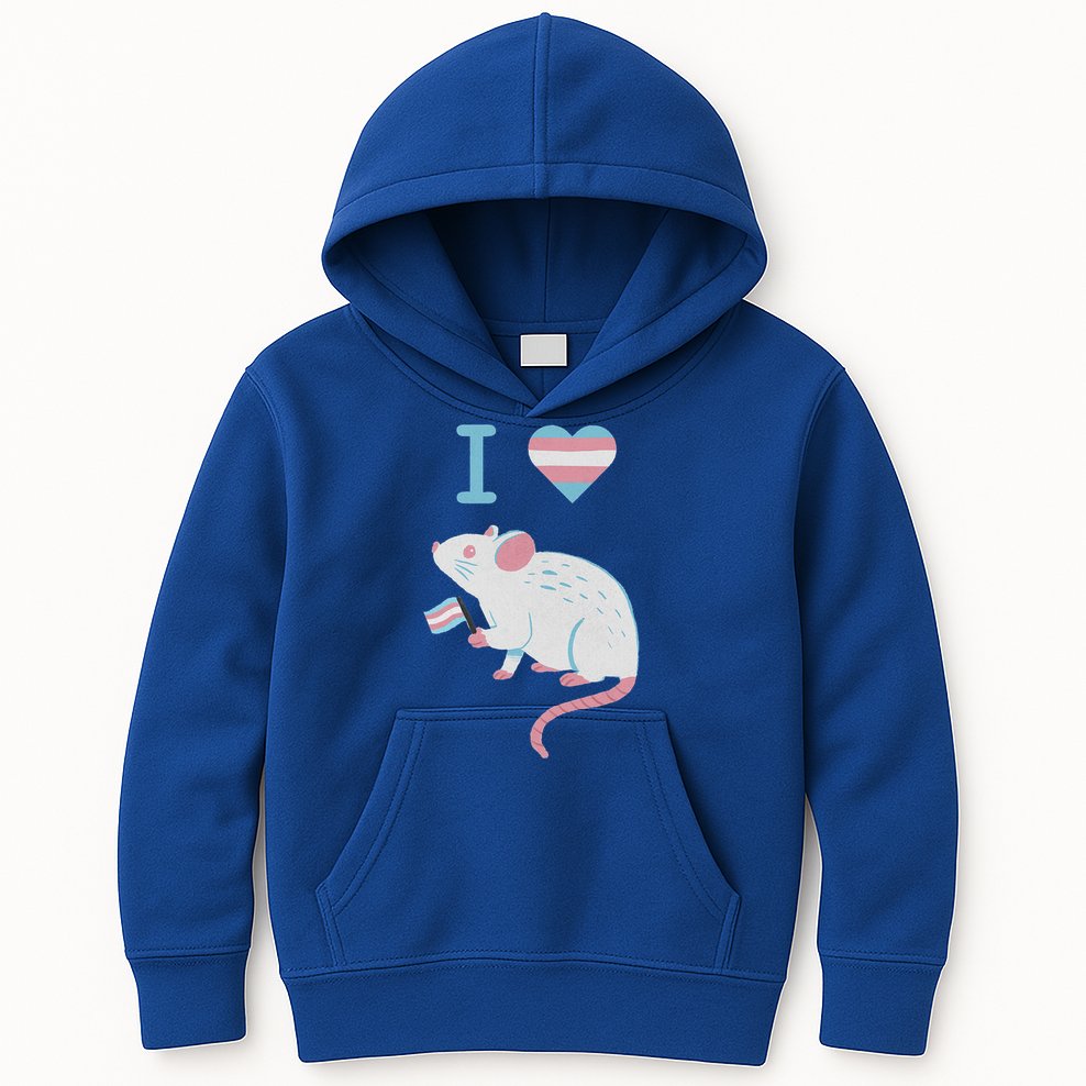 I Love Trans Mice Mouse Political  Kids Hoodie