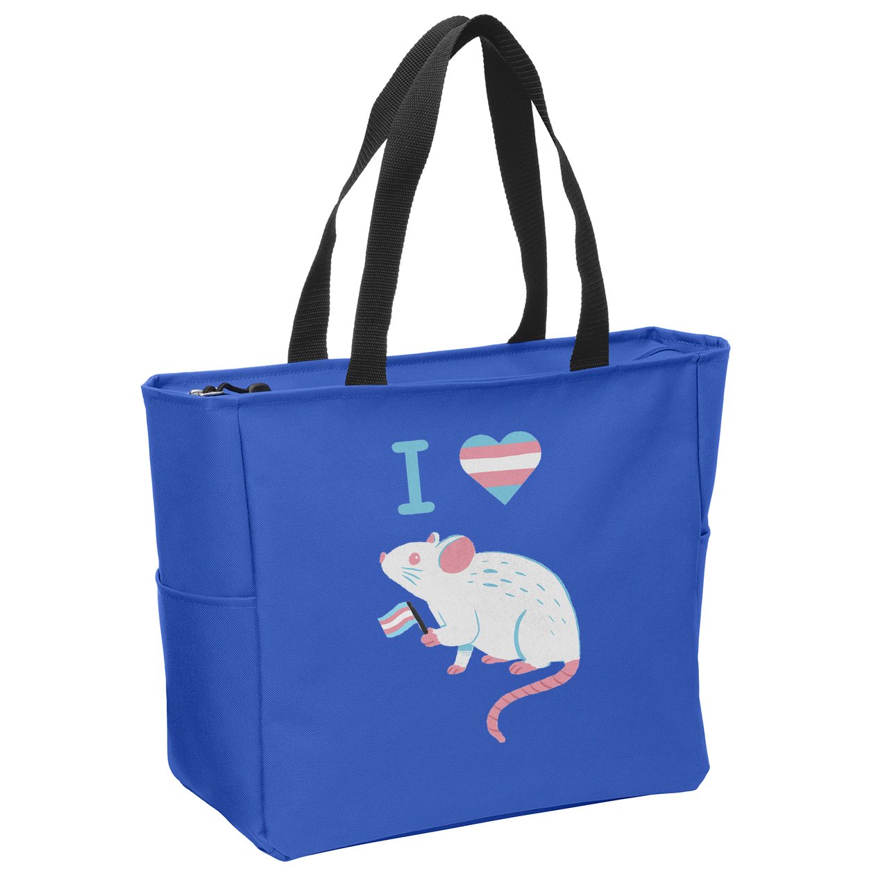 I Love Trans Mice Mouse Political  Zip Tote Bag