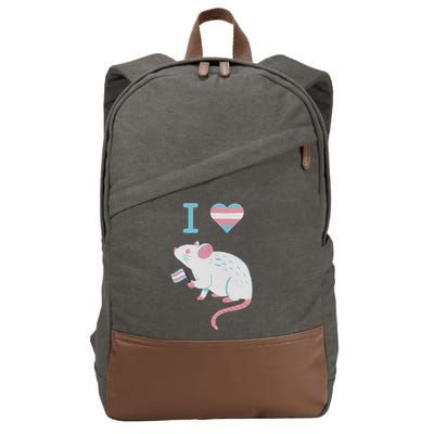 I Love Trans Mice Mouse Political  Cotton Canvas Backpack