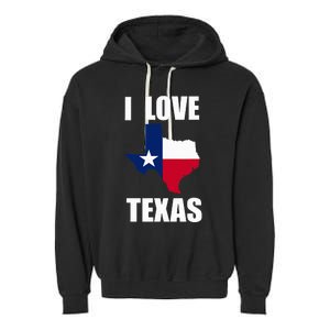 I Love Texas Garment-Dyed Fleece Hoodie