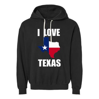I Love Texas Garment-Dyed Fleece Hoodie
