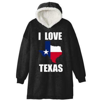 I Love Texas Hooded Wearable Blanket