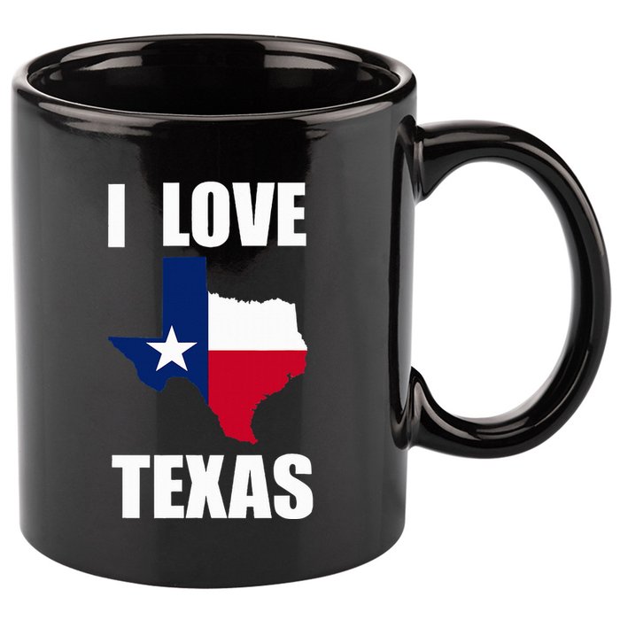 I Love Texas 11oz C Handle Ceramic Mug