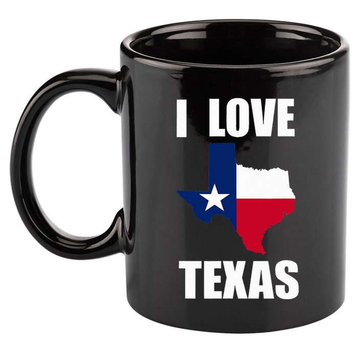 I Love Texas 11oz C Handle Ceramic Mug